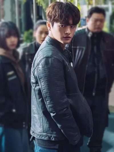Seo In-guk Twelve Black Leather Jacket