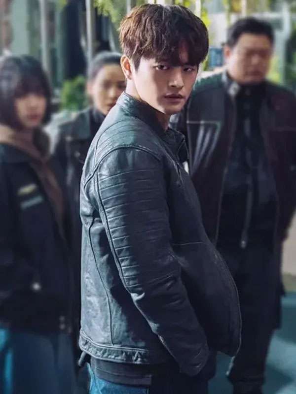Seo In-guk Twelve Black Leather Jacket