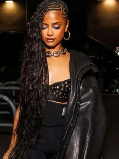 Tyla Berlin 2025 Black Leather Jacket