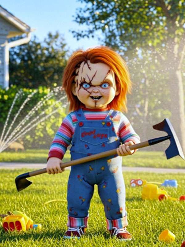 Unisex Chucky Costume Jumpsuit for Halloween Parties