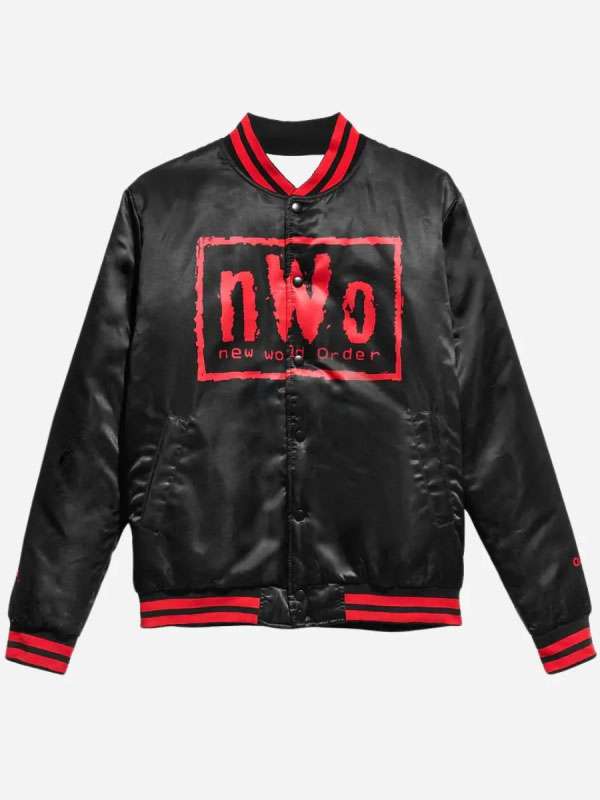 WWE NWO Starter Black Satin Varsity Jacket