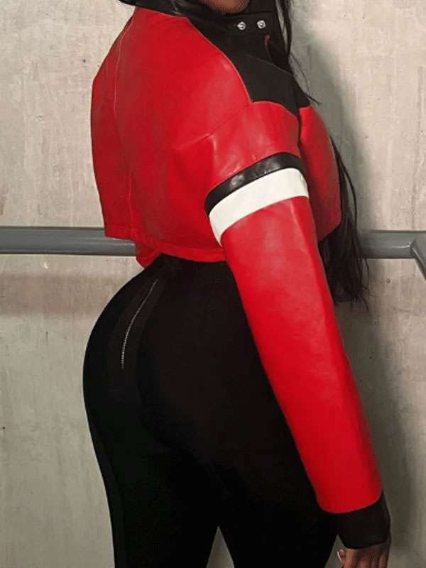 WWE Nikki Bella Red Leather Jacket