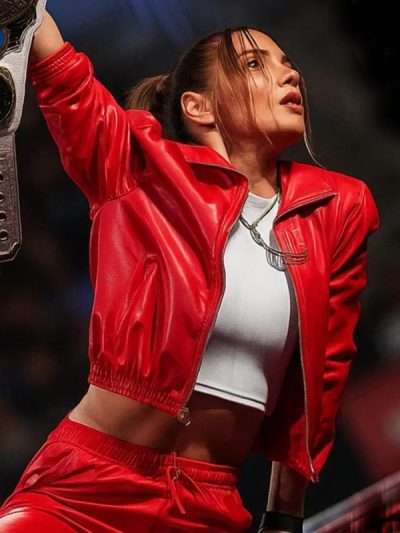 Becky Lynch WWE Monday Night RAW Red Leather Jacket