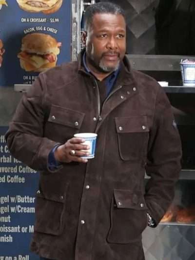 Wendell Pierce Brown Suede Leather Jacket