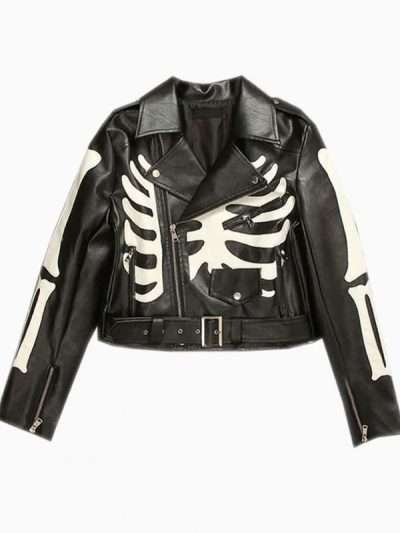 Skeleton Biker Leather Jacket