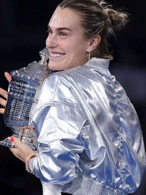 Aryna Sabalenka Silver Cropped Jacket