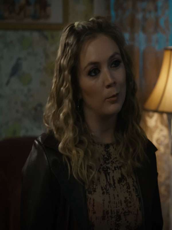 Adulthood 2025 Billie Lourd Brown Leather Coat