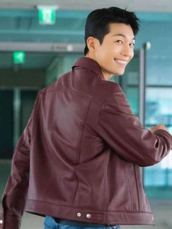 TV Series Bad and Crazy Wi Ha-joon Maroon Leather Jacket