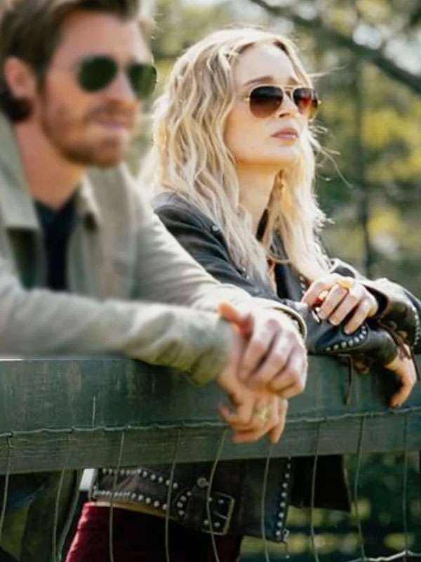 Bella Heathcote Tulsa King 2025 Destressed Leather Jacket