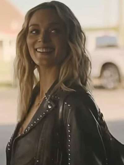 Bella Heathcote Tulsa King Destressed Leather Jacket