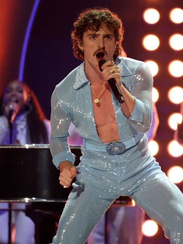 Benson Boone 2025 Blue Sequin Jumpsuit