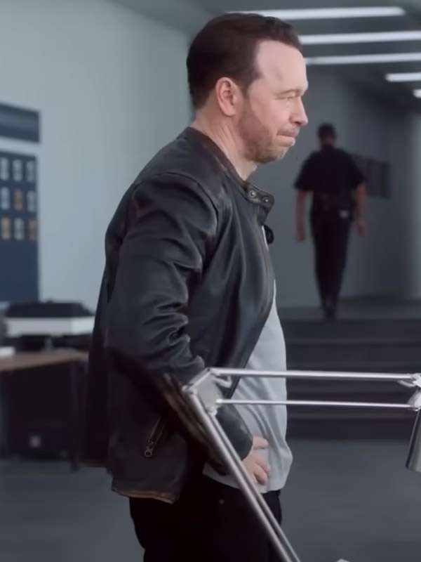 Boston Blue 2025 Donnie Wahlberg Black Leather Jacket
