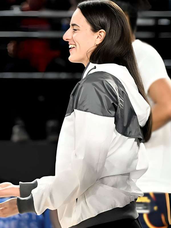 Caitlin Clark White and Grey Jacket