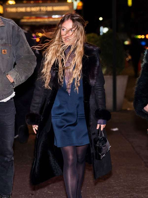 Sydney Sweeney Cult Of Love Black Fur Coat