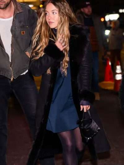 Cult of Love on Broadway Sydney Sweeney Black Leather Coat