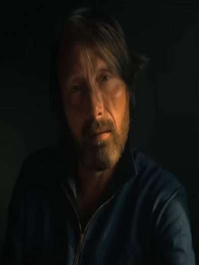 Movie Dust Bunny Mads Mikkelsen Blue Jacket