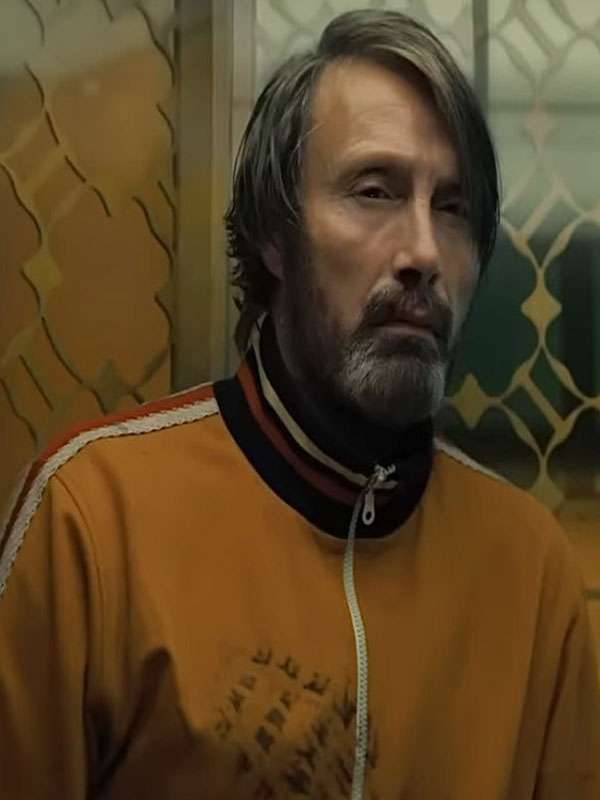 Dust Bunny 2025 Mads Mikkelsen Orange Tracksuit
