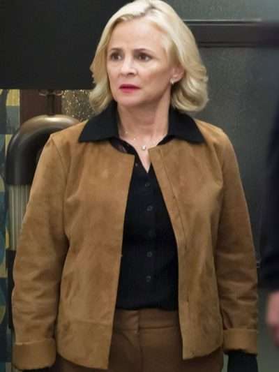 Amy Sedaris Elsbeth S03 Brown Suede Jacket