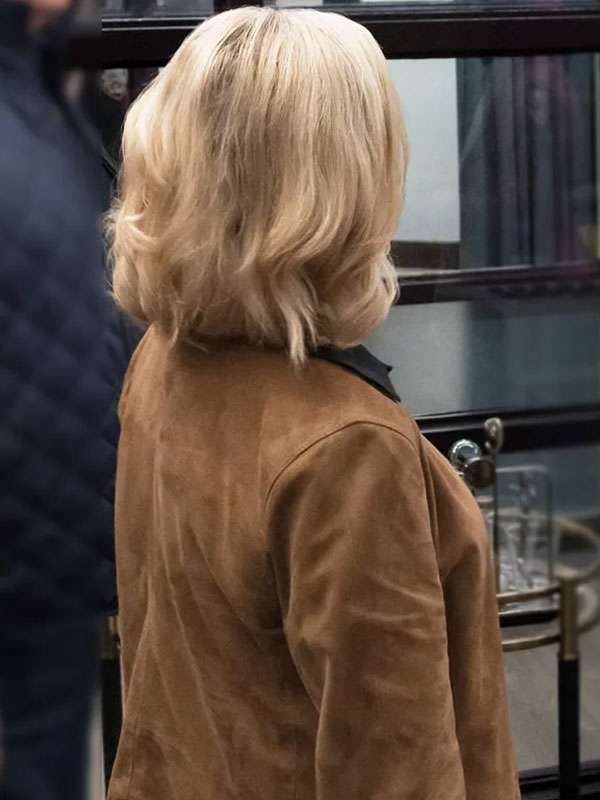 Elsbeth 2025 Amy Sedaris Suede Leather Jacket