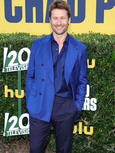 Glen Powell Red Carpet Chad Powers 2025 Blue Blazer