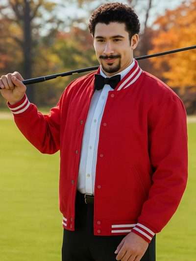 Happy Gilmore 2 2025 Bad Bunny Red Varsity Jacket