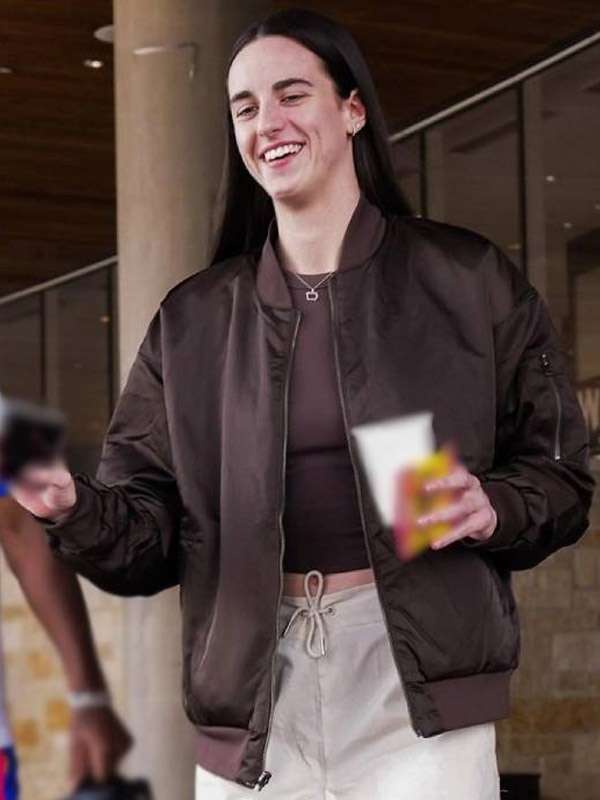 American Basketball Player Caitlin Clark Brown Jacket
