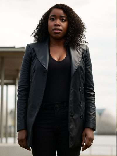 Kirby Howell-Baptiste The Sandman S02 Leather Coat