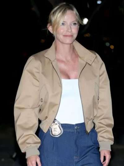 Kelli Giddish Law and Order SVU Beige Bomber Jacket