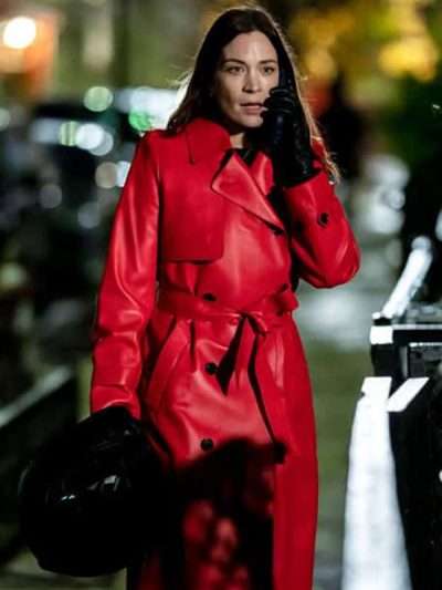 Law & Order: Organized Crime Kathleen Munroe Red Leather Trench Coat