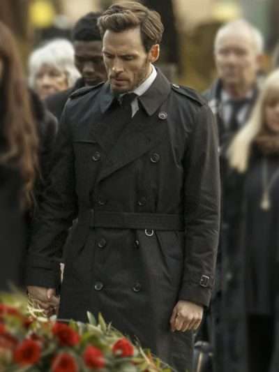 Sam Claflin Lazarus Black Trench Coat