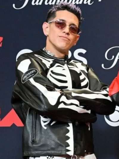 Lenny Tavárez MTV Video Music Awards Skeleton Black Leather Jacket