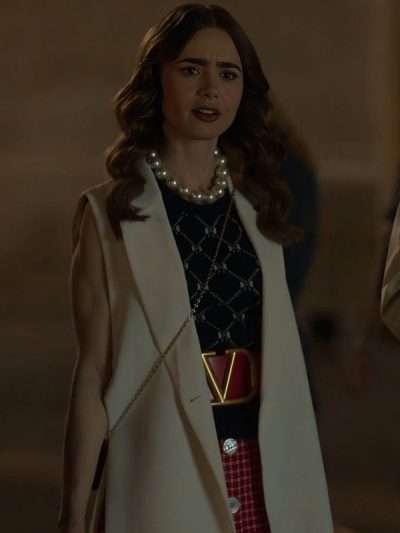 TV Series Emily in Paris Emily Cooper White Vest