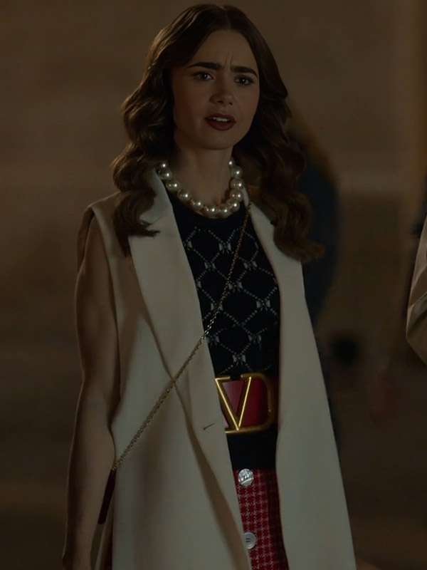 TV Series Emily in Paris Emily Cooper White Vest