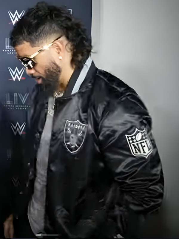 WrestleMania Jey Uso 2025 Black Bomber Jacket