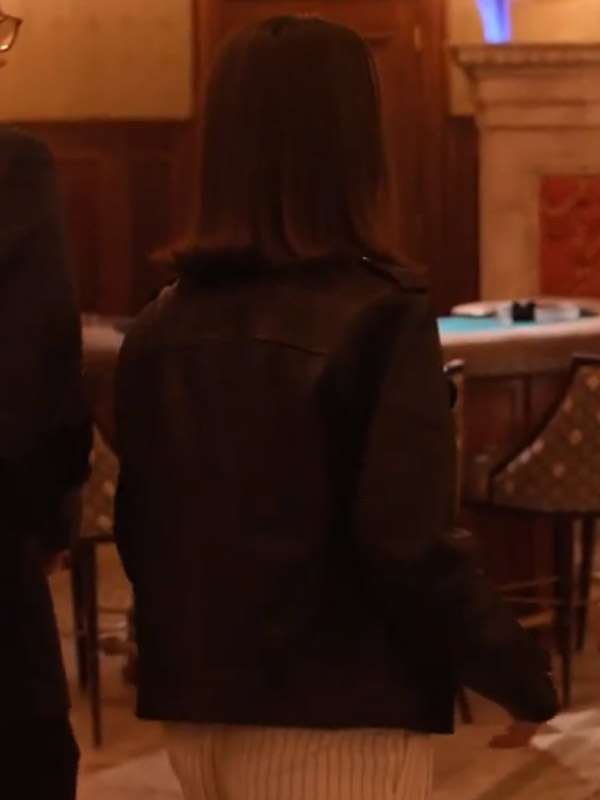 Only Murders in the Building S05 Selena Gomez Black Biker Leather Jacket
