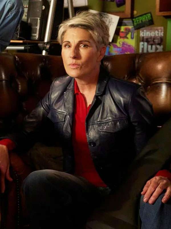 Riot Women Tamsin Greig Black Leather Jacket