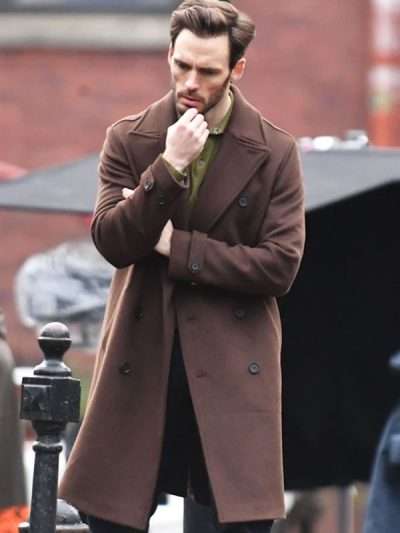 Sam Claflin Lazarus Brown Wool Coat