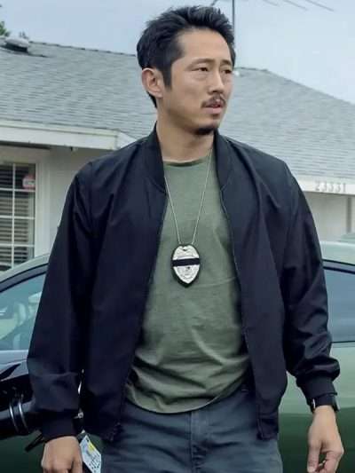 The RIP 2026 Steven Yeun Black Bomber Jacket