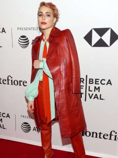 Stockholm Noomi Rapace Red Leather Coat