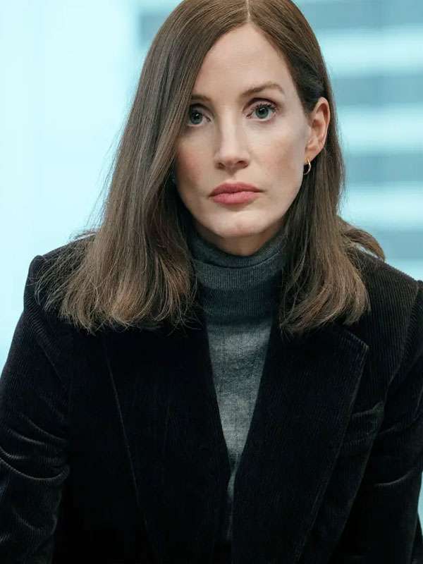 The Savant S01 Jessica Chastain Black Corduroy Blazer