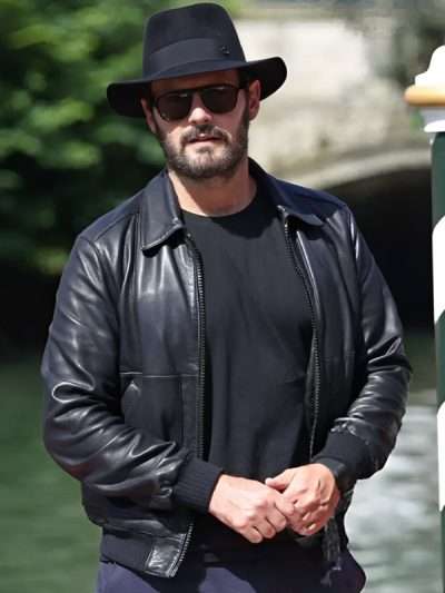 Film Festival Hugo Becker Black Leather Jacket