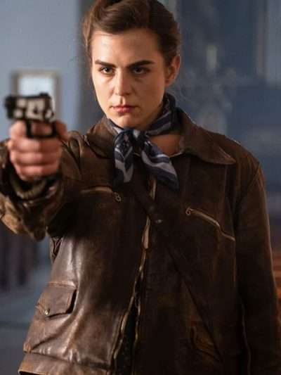 Morgane Polanski The Partisan Brown Leather Jacket