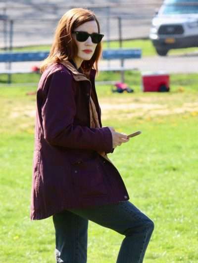 The Savant 2025 Jessica Chastain Maroon Cotton Jacket