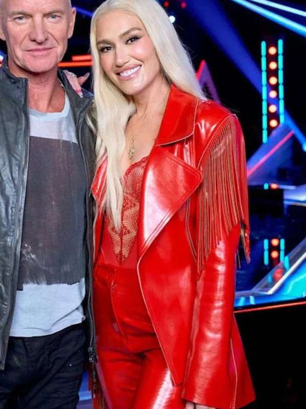 The Voice Season 26 Gwen Stefani Red Leather Blazer