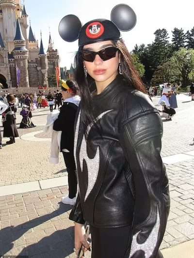 Tokyo Disneyland Dua Lipa Black Leather Jacket