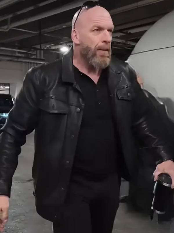 WWE Wrestlepalooza 2025 Triple H Black Leather Jacket