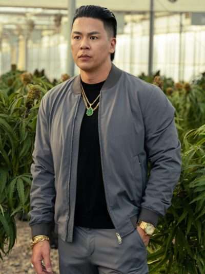 Jackie Ming Tulsa King Grey Bomber Jacket