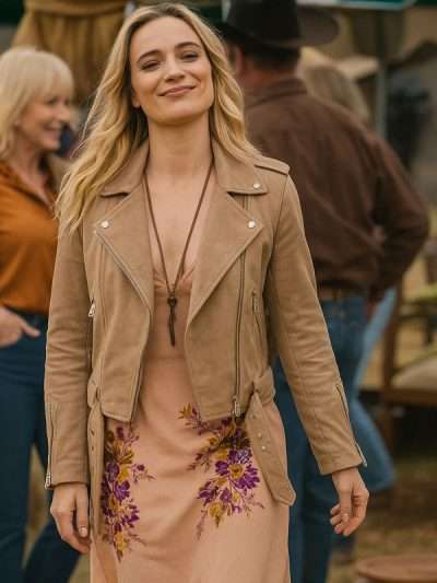 Tulsa King S03 Cleo Montague Brown Suede Leather Jacket