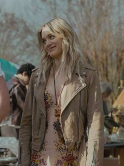 Cleo Montague Tulsa King Brown Suede Leather Jacket