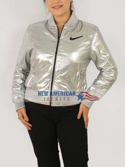 2025 US Open Aryna Sabalenka Silver Cropped Jacket